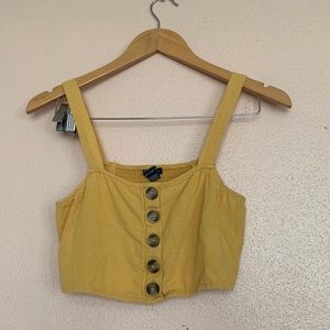 American Eagle Outfitters Mustard Yellow Crop Top S •
